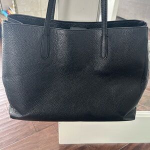 Black pebbled leather tote bag from Banana Republic.